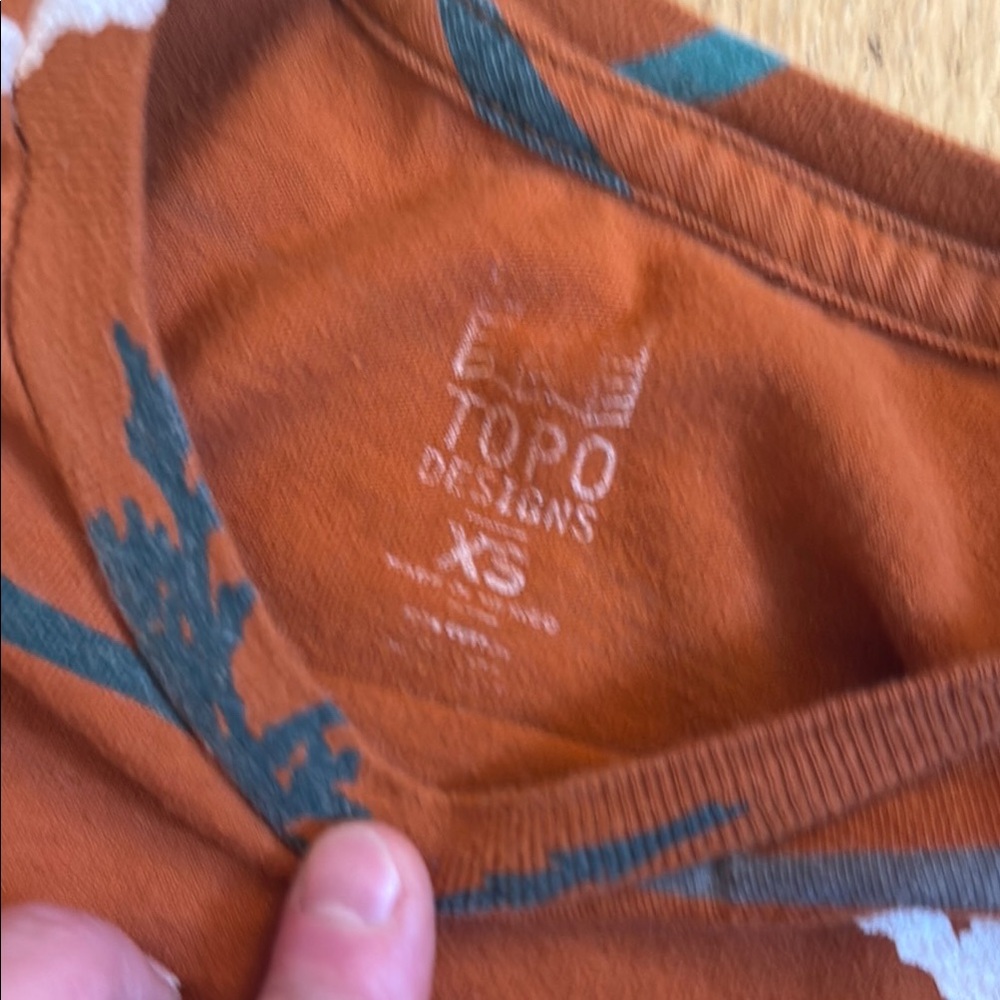 Topo Designs Rust Patterned Shirt, XS - Picture 3 of 3